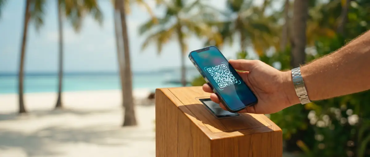 Digital entry terminal at an exclusive beach estate.