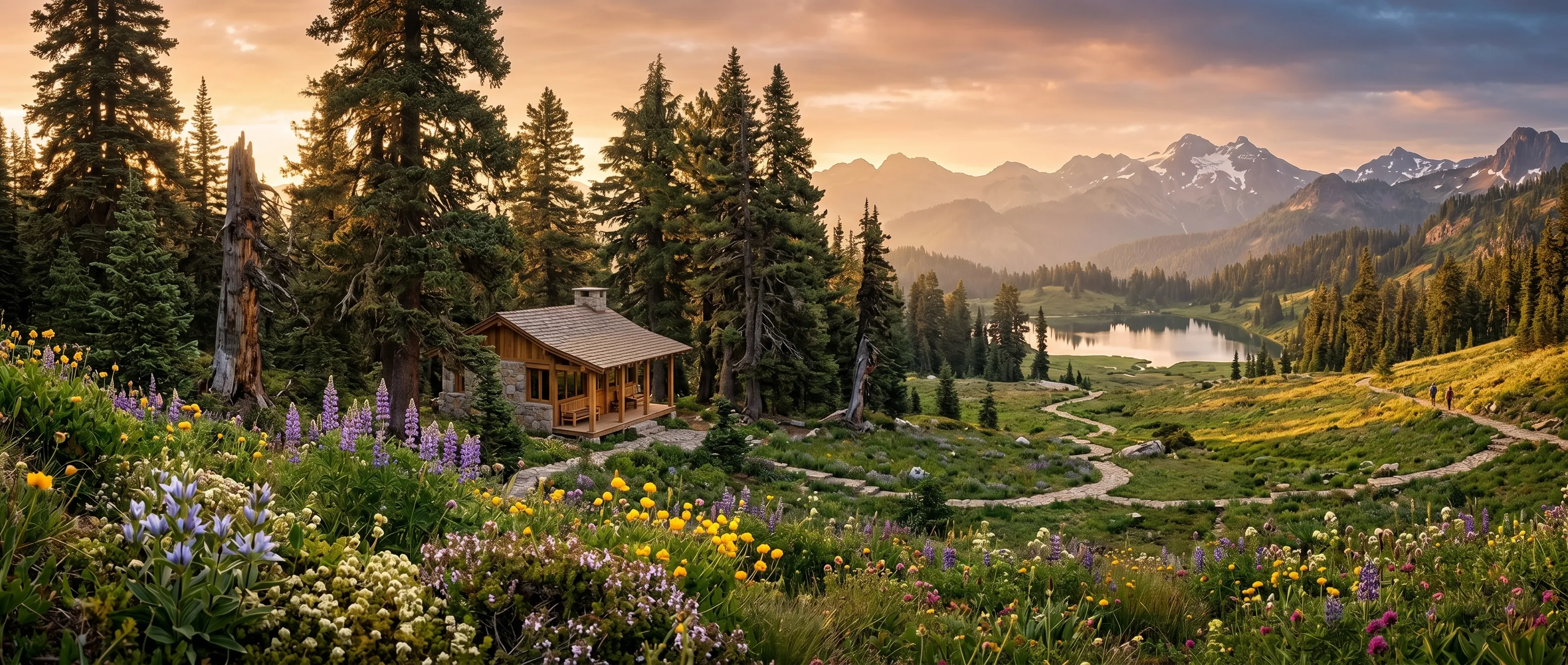 High-altitude biosphere reserve with a small, sustainable eco-lodge and walking trails