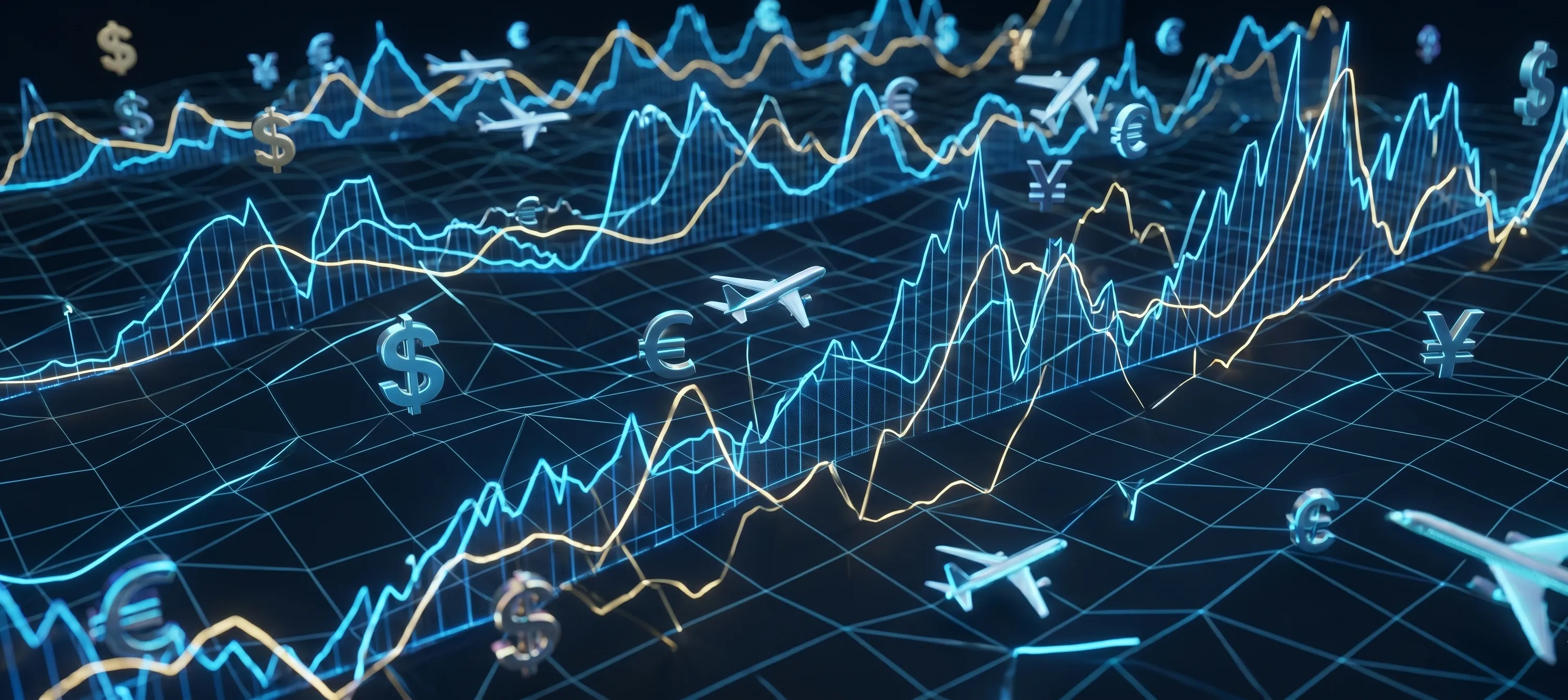 Abstract visualization of airline dynamic pricing metrics