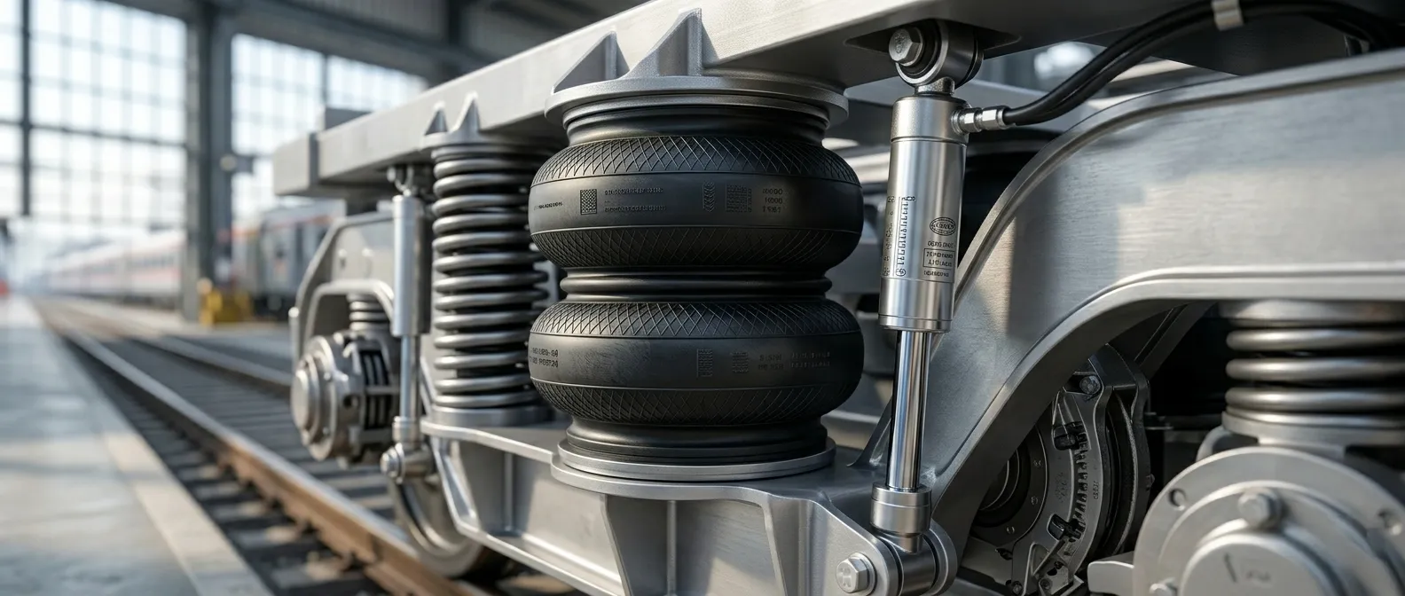 LHB coach air-spring bogie suspension for high-speed stability