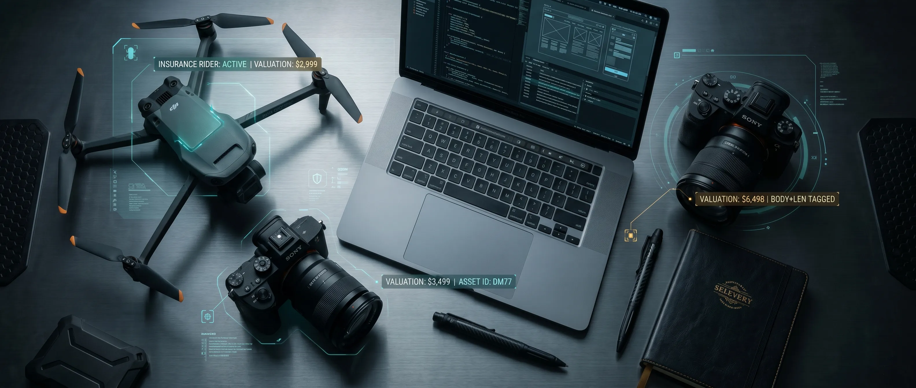 High-value digital nomad equipment like laptops and drones covered by a dedicated electronics insurance rider.