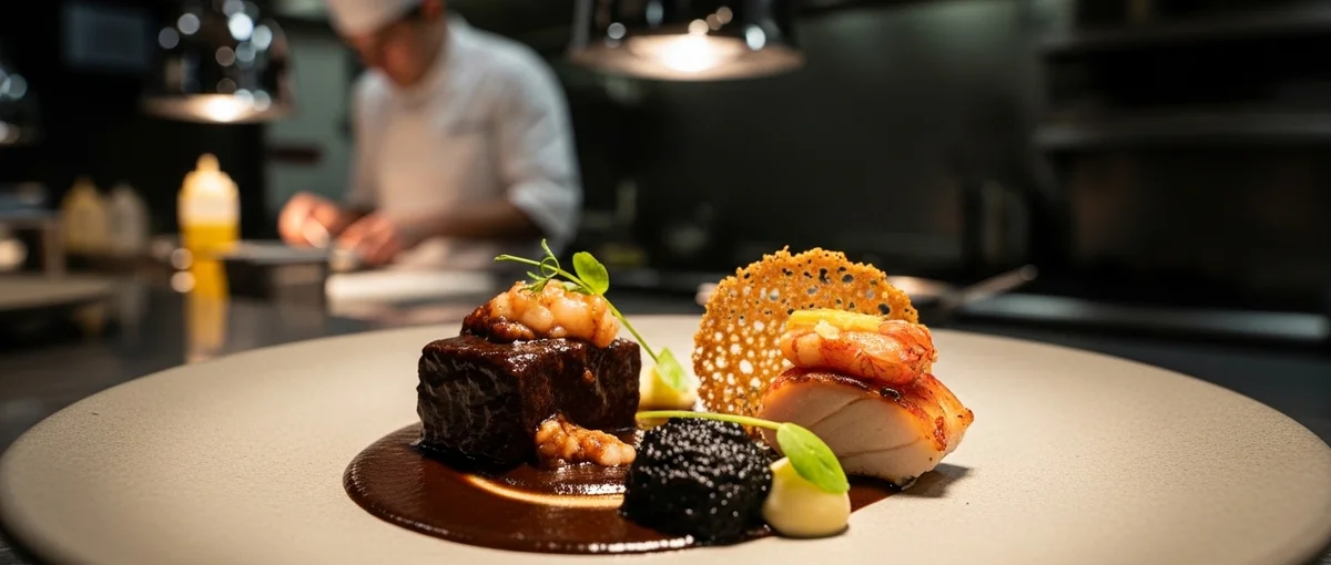 A beautifully plated gourmet dish from a renowned Mexico City restaurant, showcasing the city's culinary excellence.